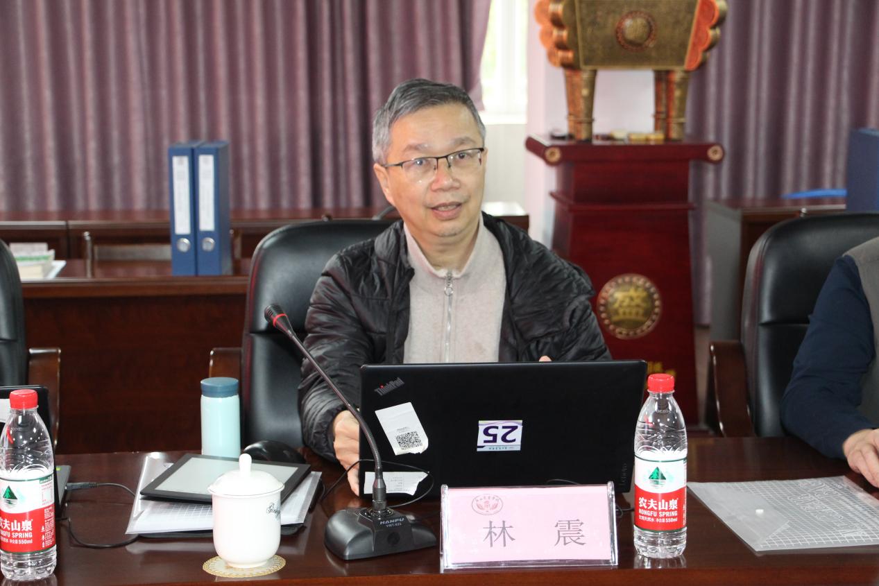 2.专家组组长，广西经贸职业技术学院党委委员、副校长林震点评发言