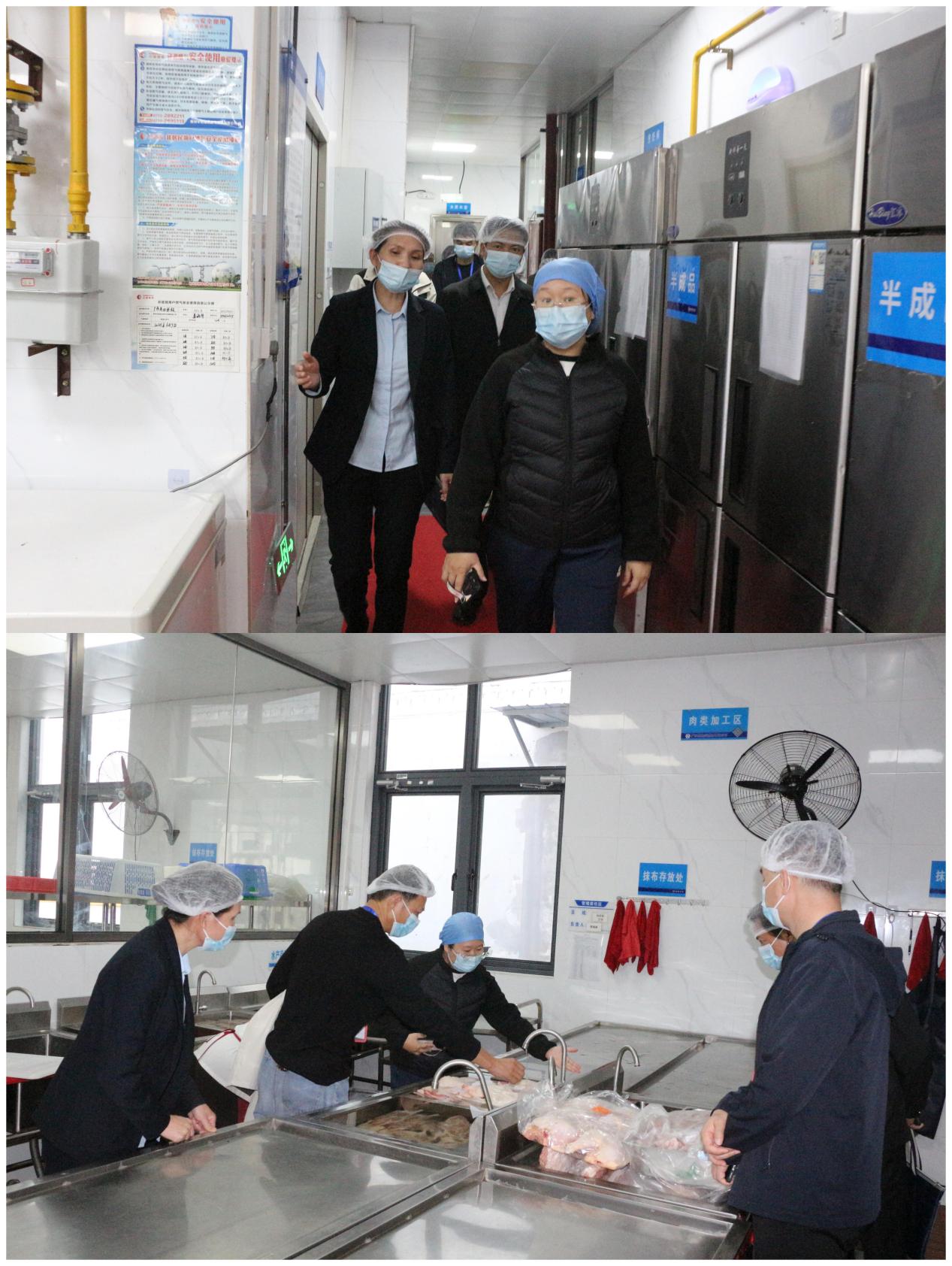 3.检查组检查食堂后厨环境卫生情况