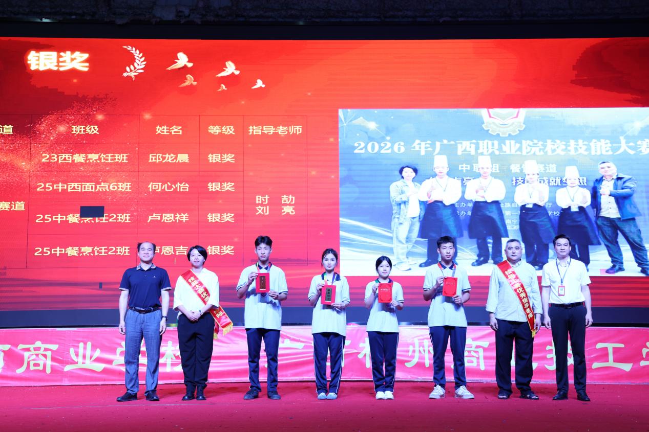 5.黄强新副校长、吕志宁校长助理共同为获银奖的团队及指导老师颁奖5