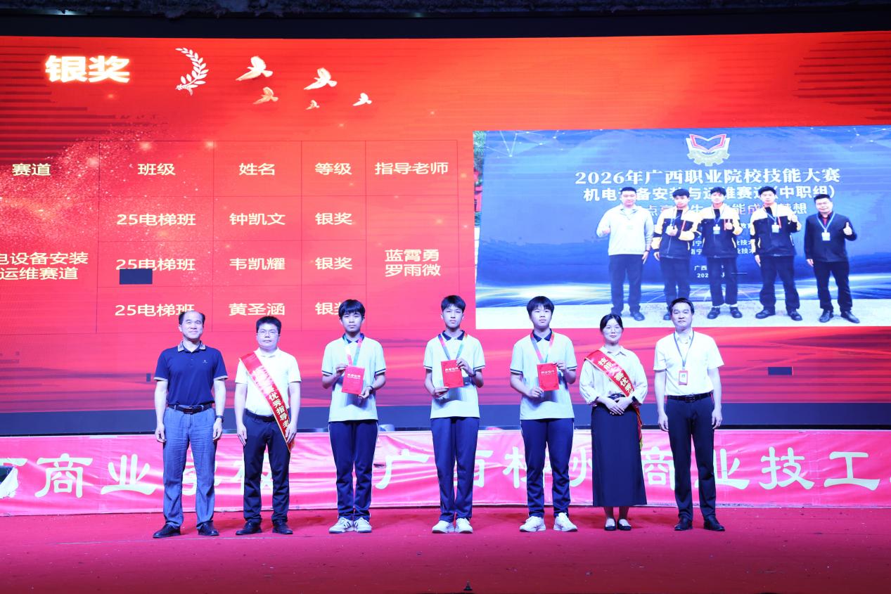 5.黄强新副校长、吕志宁校长助理共同为获银奖的团队及指导老师颁奖6