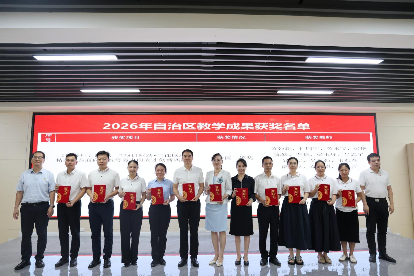 9.获得2026年自治区教学成果二等奖得电商团队与颁奖嘉宾合影留念